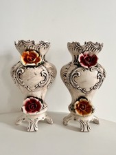 Pair of Capodimonte porcelain vases – 34 cm – Italy