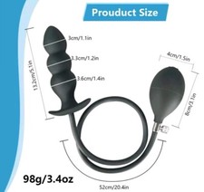 Sextoy Plug Gode Gonflable Noir  Anal Butt Sex Masturbation Anal  Vaginal Perles