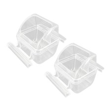 Lot de 2 mangeoires à oiseaux transparentes et faciles à installer pour cage,