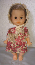 ANCIENNE BELLE POUPEE BELLA  1950-1970 yeux marron dormeur avec cils