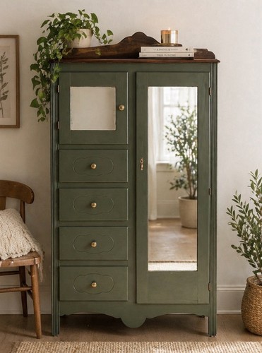 Vintage solid wood armoire - vintage,