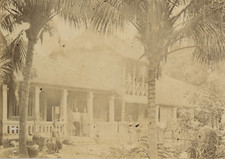 Indochine, Maison Coloniale  Vintage albumen print. Tirage albuminé  10x15 
