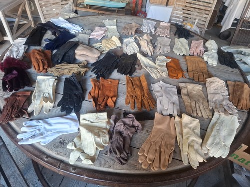Linge ancien paire gants - 44, de