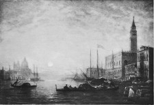 VENISE - LE GRAND CANAL (par ZIEM) - Gravure du 19e siècle Grand Format