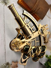 Sextant laiton vintage style ancien outil de navigation fonctionne 9'' marine...