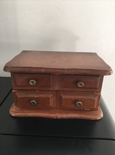 Ancienne Boite A Bijoux Tiroirs Bois Deco Rangement Bague Bijou Vintage