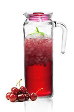 pichet en verre 1,2 L avec Couvercle cruche d'eau carafe verseuse