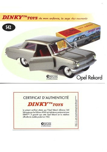 Dinky toys fiche - fiche, certificat