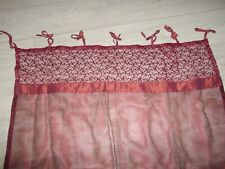 Rideaux voilages bordeaux dentelle à nouettes sur le haut 103 x 250 x 2 TBE