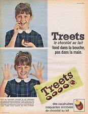PUBLICITE ADVERTISING 045 1965 TREETS chocolat au lait avec des cacahuètes
