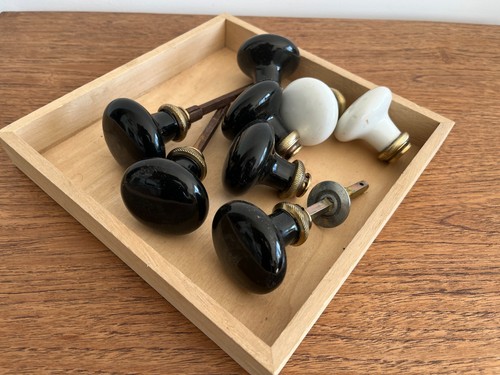 Lot poignees porcelaine - poignees, noir