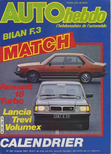 Auto hebdo 350 - n°350, 06/01/1983