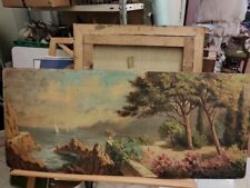 Tableau HS panneau, Terrasse sur la méditerranée signée Lucien Potronat1889-1974