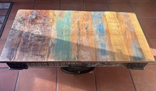 Table basse industrielle bois