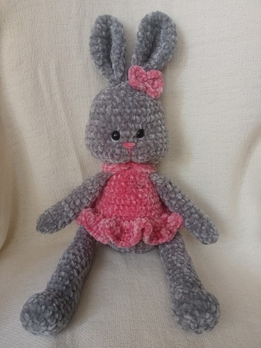 Poupée lapin amigurumi rose - lapin,
