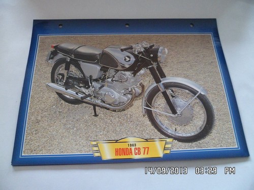 Carte fiche moto 1963 honda - moto,