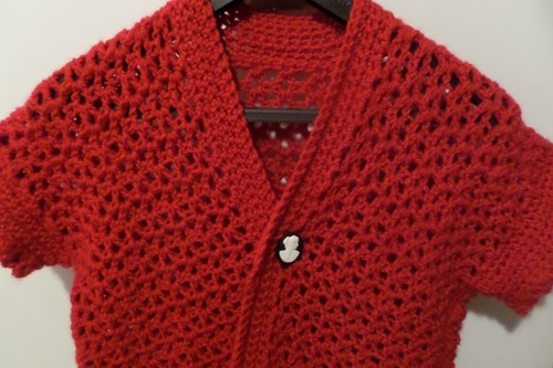 Vintage hand knit red wool - hand,