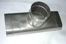 Vilpra Jonction T Tube conduit inox 90° 150 mm Oval 100 x 200 mm