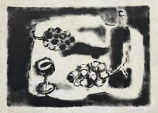 Robert Delval, Nature morte, Lithographie signée, Numérotée, XXe