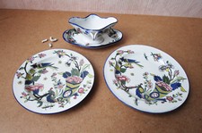 Partie de dînette en faïence de Gien XIXe Rouen corne d'abondance plat saucière.