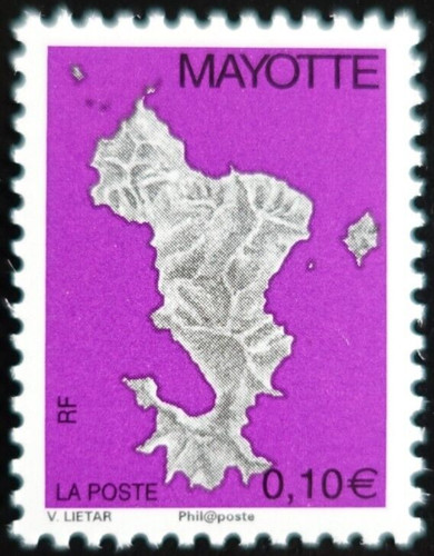 Timbre mayotte carte de - de,