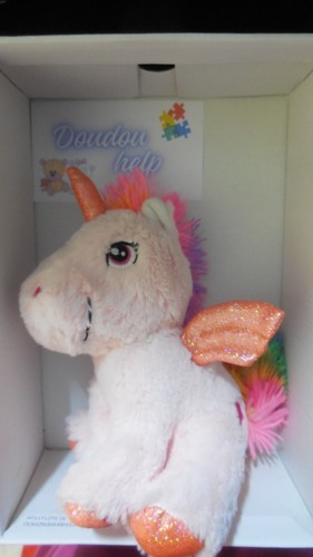Doudou peluche licorne rose - peluche,