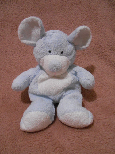 Doudou peluche souris bleue - doudou,