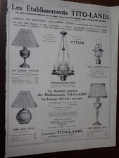 TITO LANDI lampe TITUS + EDACOTO + CUSENIER + PEPSADENT pub ILLUSTRATION 1929