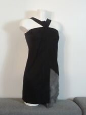 ? Tunique/ Robe Courte Cintrée Bi Matière Noir et Gris- Taille 38- Dondup