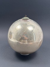 Ancienne Grosse Boule de Noël / Pardon en Verre Églomisé XIXe ∅15,5cm