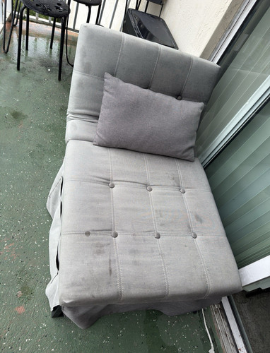 Gray tufted convertible futon - tufted,