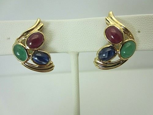 14k jaune cabochon - cabochon, rubis