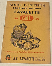 Notice Entretien Moteur LAVALETTE GML 50 / 60 Bivitesses à Pédalier* - Non Daté.