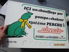 Ancienne Plaque Tôle Résine à la Grenouille Pompe à Chaleur Gammatherm années 70