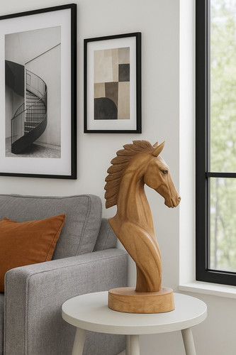 Sculpture tête cheval - de, en