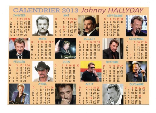 Johnny hallyday calendrier - johnny,