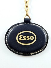 PORTE-CLÉS - ESSO 1960s Cuir Bleu Foncé - AUTO-PIÈCES NANTAIS Nantes Vintage