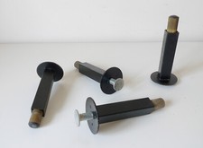 4 PIEDS en METAL pour PLEXIGLAS / VITRE DESIGN ANNÉES 60 70 VINTAGE ATELIER 1970