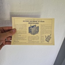 MECCANO intruction pour MOTEUR ELECTRIQUE UNIVERSEL 20 VOLTS