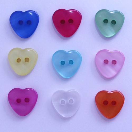 Boutons fantaisie coeur 12mm - boutons,
