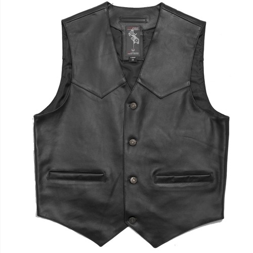 Gilet boutons cuir classic - boutons,