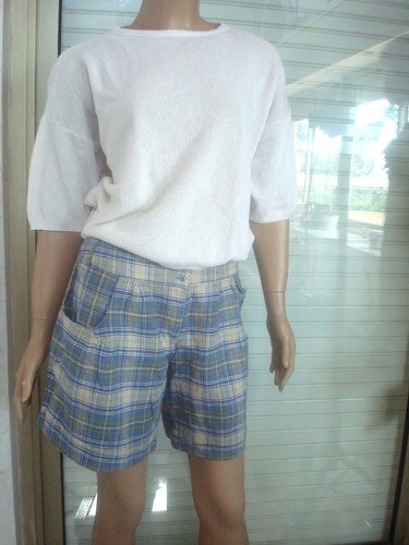 Short ete ecossais beige - short, &