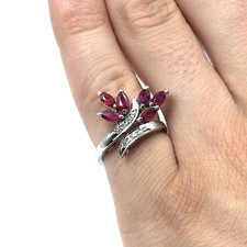 Bague cocktail en or blanc 585
