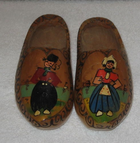 Decorative wooden clogs - clogs, made