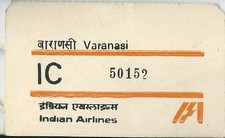 Etiquette de bagage Indian Airlines IA Varanassi India Aéronautique avion 