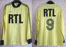 Maillot RTL porté Coupe de France Adidas #9 vintage Blanc Football - L