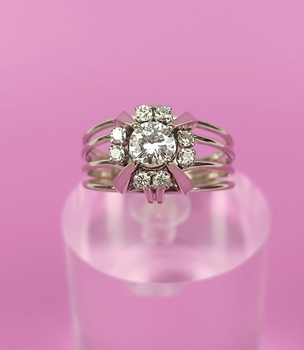 Bague vintage or blanc - t, 56,5
