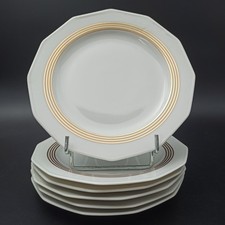LIMOGES BERNARDAUD - 6 ASSIETTES À DESSERT GÂTEAUX EN PORCELAINE Art Déco 