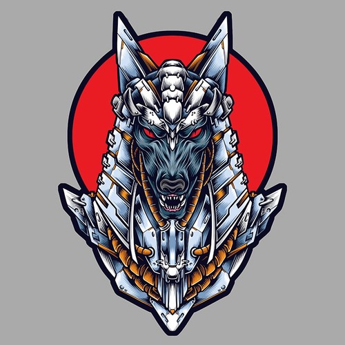 Sticker anubis cyberpunk - anubis,