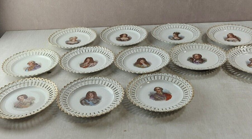 Lot anciennes assiettes - de, 12